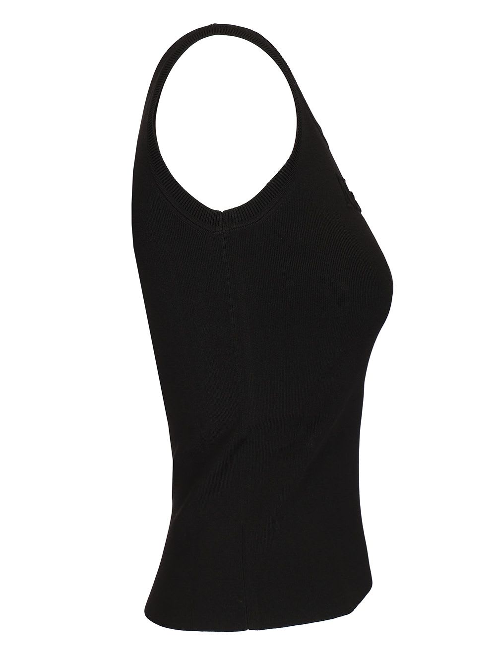 Max Mara Fitted Sleeveless Top With Ribbed Texture In Black