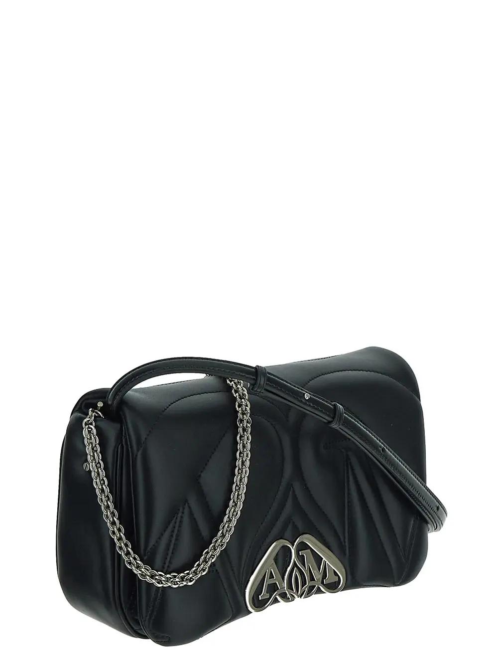 Shop Alexander Mcqueen The Seal Small Bag In Black