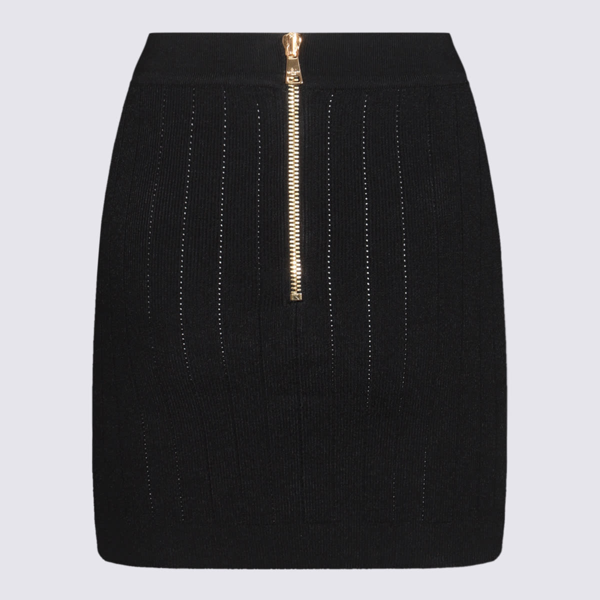 Shop Balmain Black Viscose Skirt