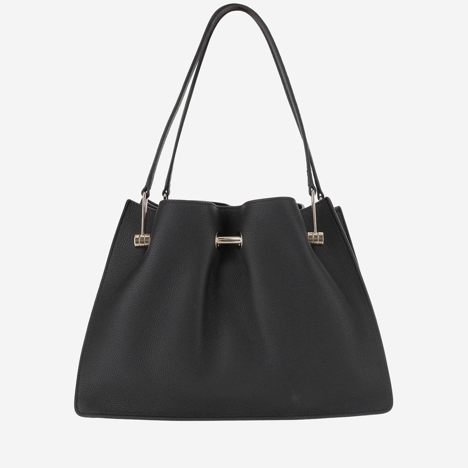 Shop Giorgio Armani Small Leather Shopper Bag In Black