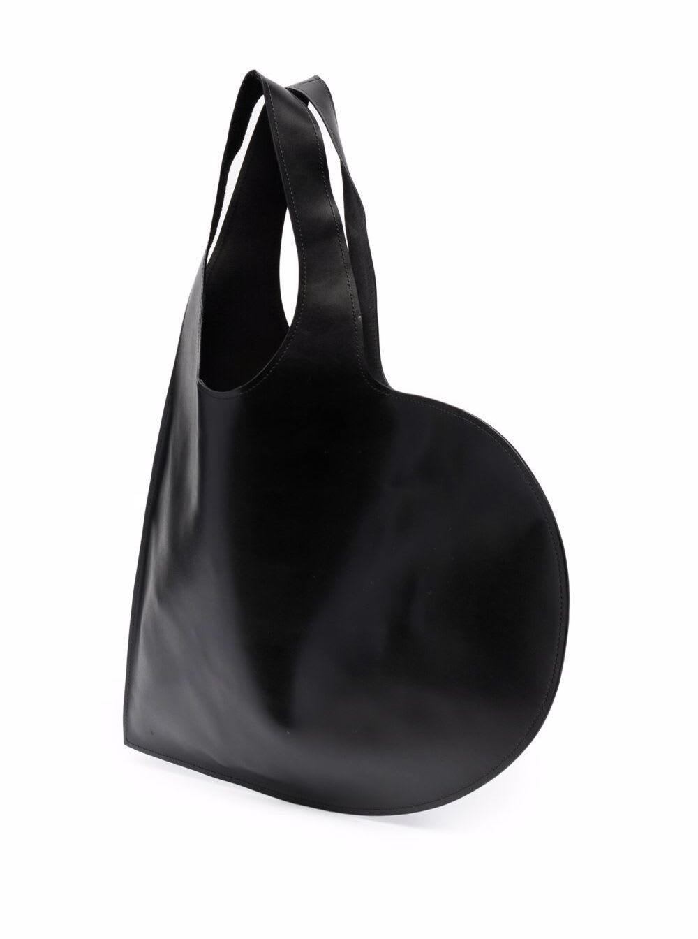 Shop Coperni Heart Black Shoulder Bag In Leather Woman In Black Black