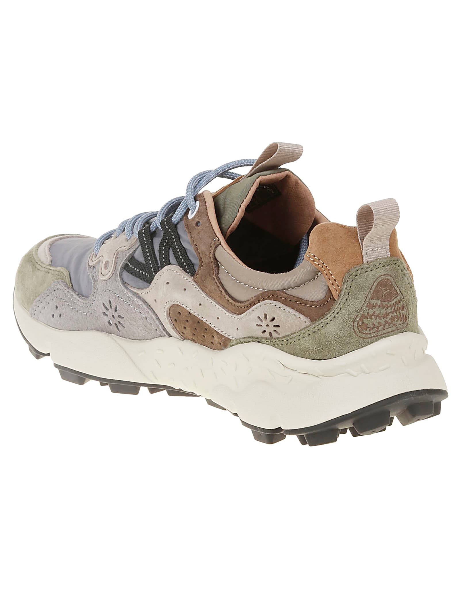 Shop Flower Mountain Yamano Sneakers In Military/grey/light Brown