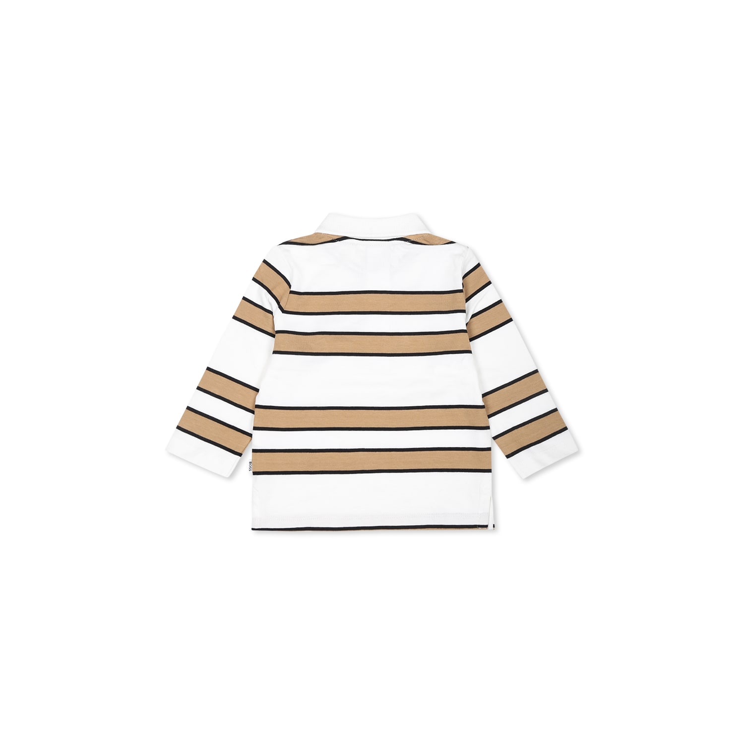 Hugo Boss White Polo Shirt For Baby Boy With Logo In White