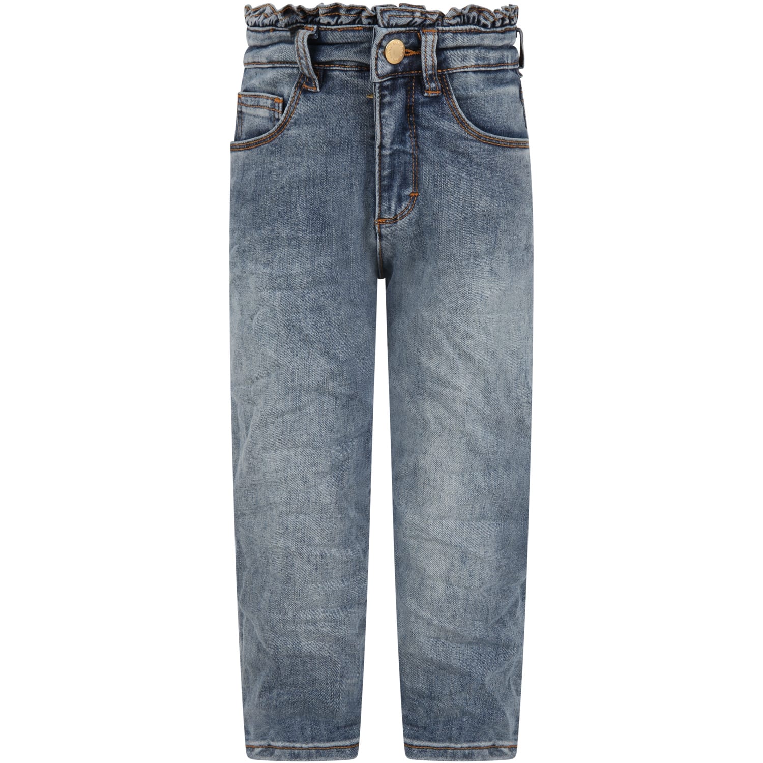 Molo Light-blue Jeans For Kids With Logo