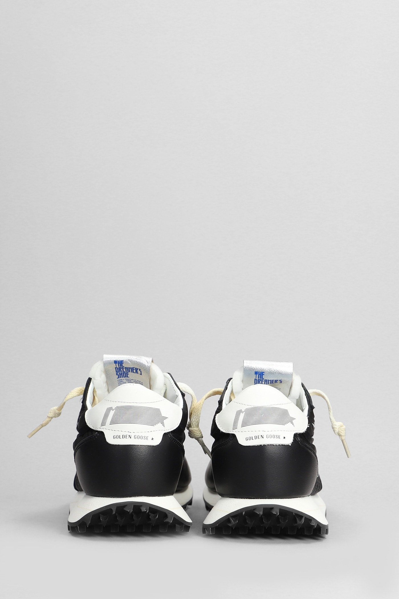 Shop Golden Goose Running Marathon Sneakers In Black Leather And Fabric