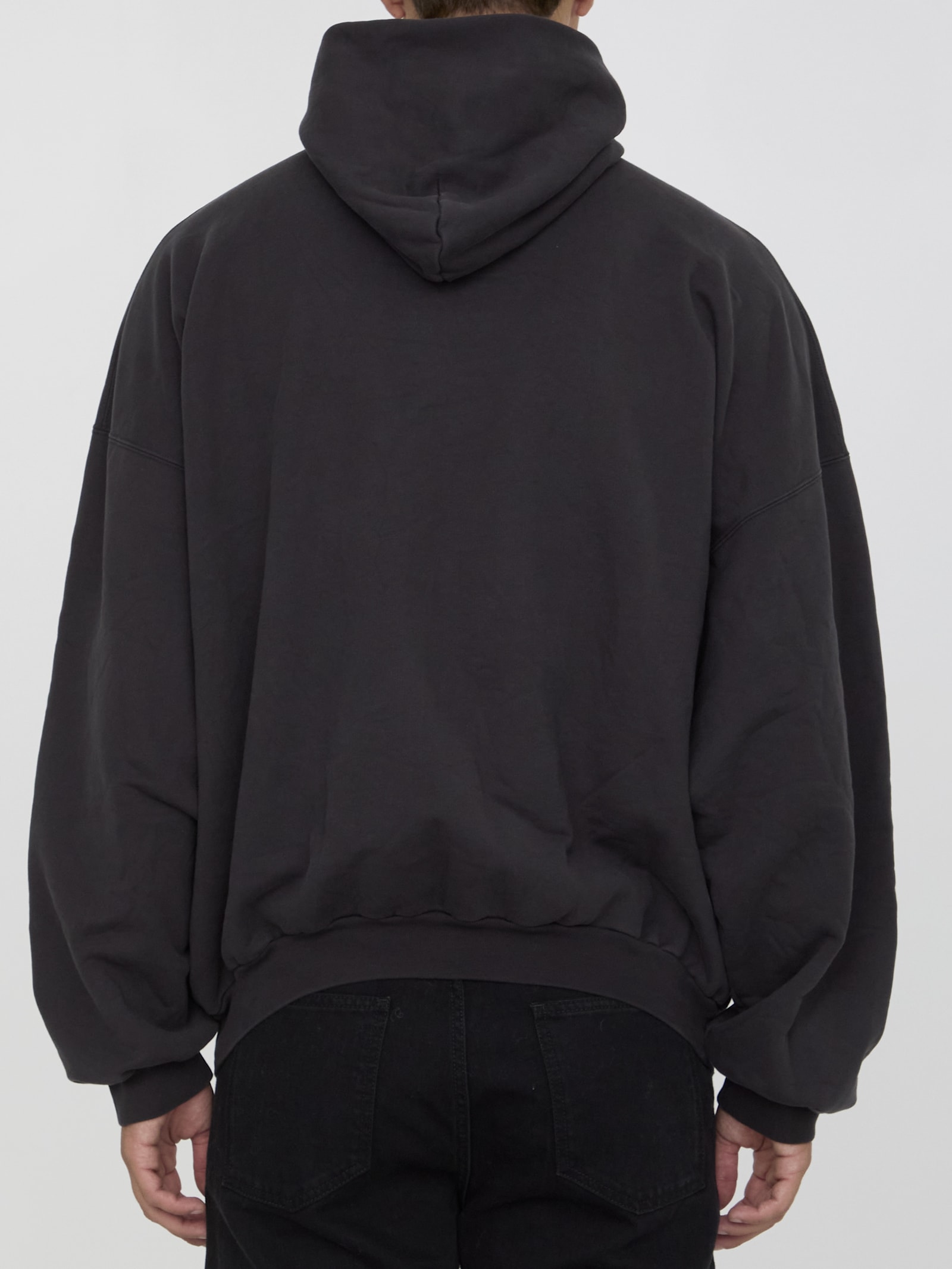 Shop Balenciaga Paris Hoodie In Black