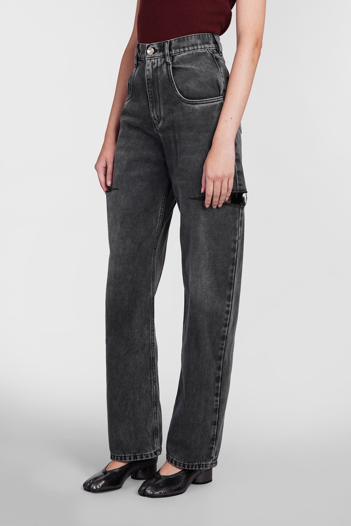 Shop Maison Margiela Jeans In Black Denim