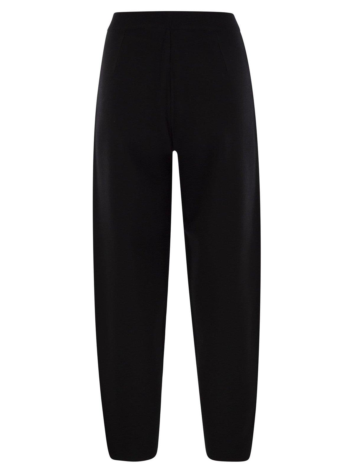 Shop Max Mara High Waisted Straight Leg Trousers In Black