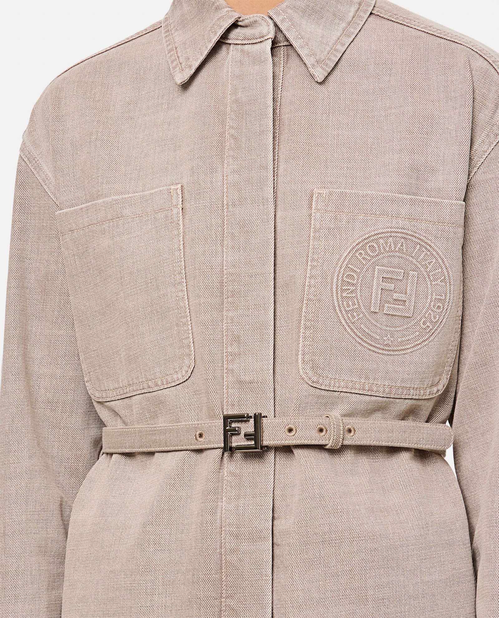 Shop Fendi Jacket In Toffee