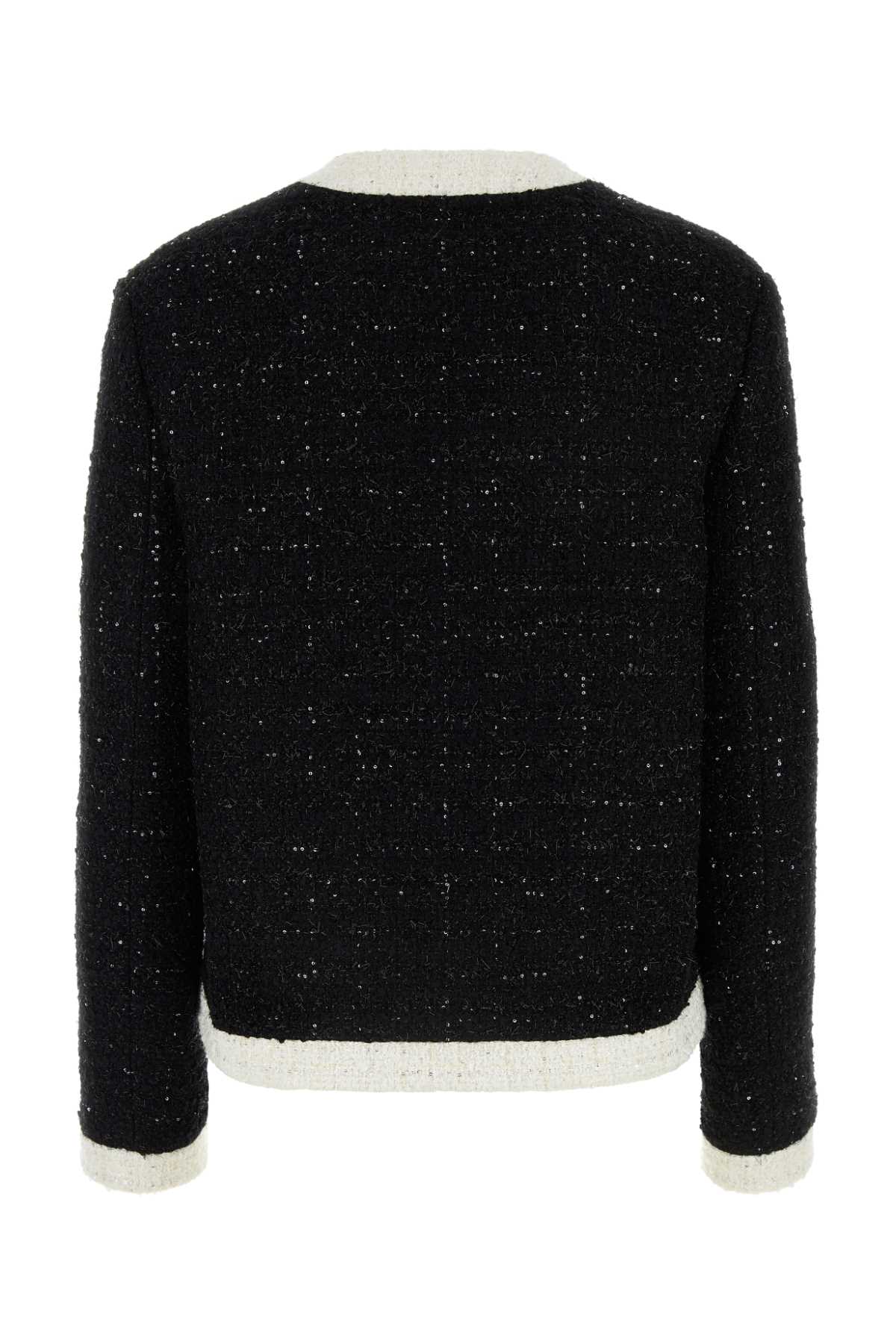 Valentino Black Tweed Blazer In Nerolurexavoriolurex
