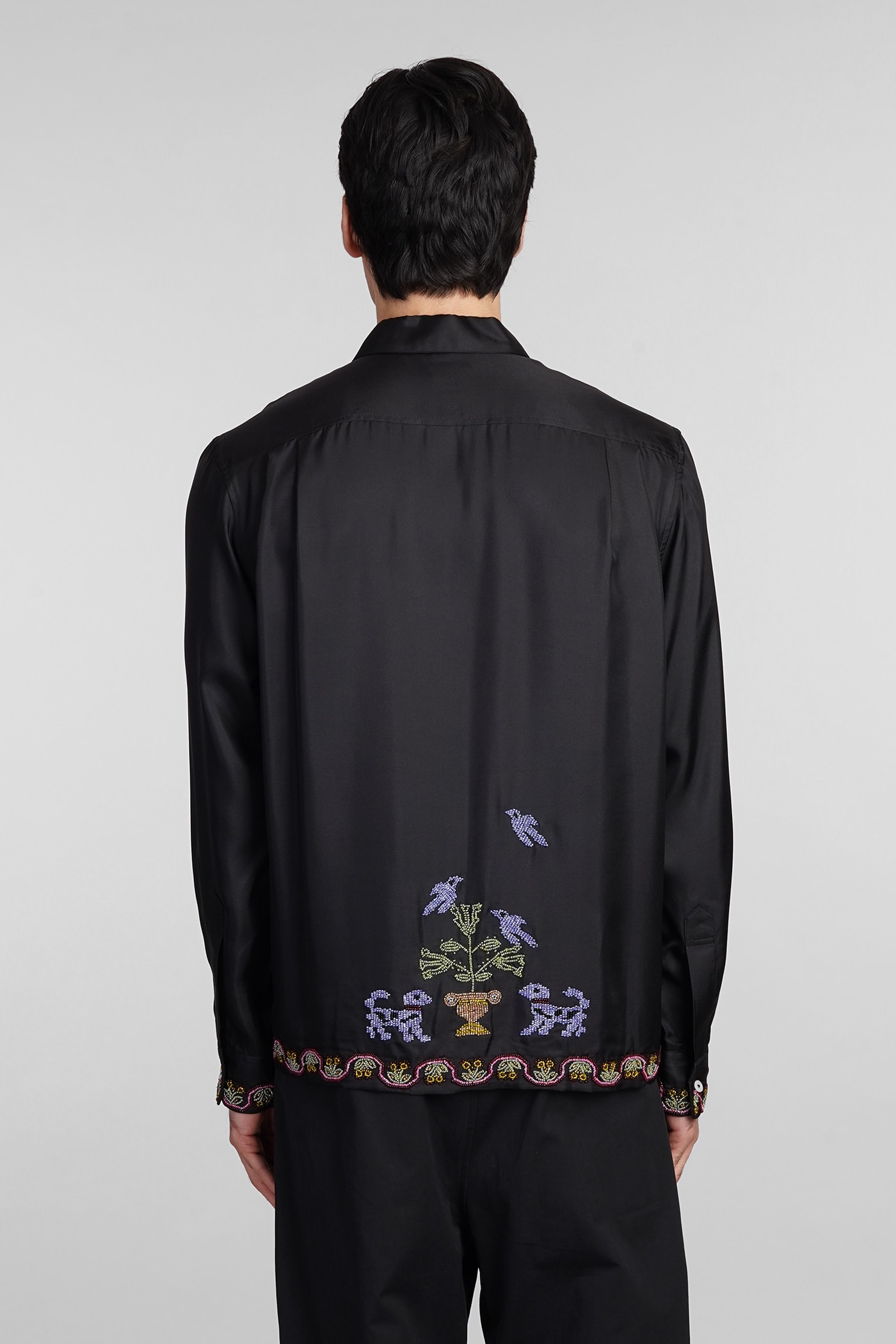 Shop Bode Shirt In Black Silk