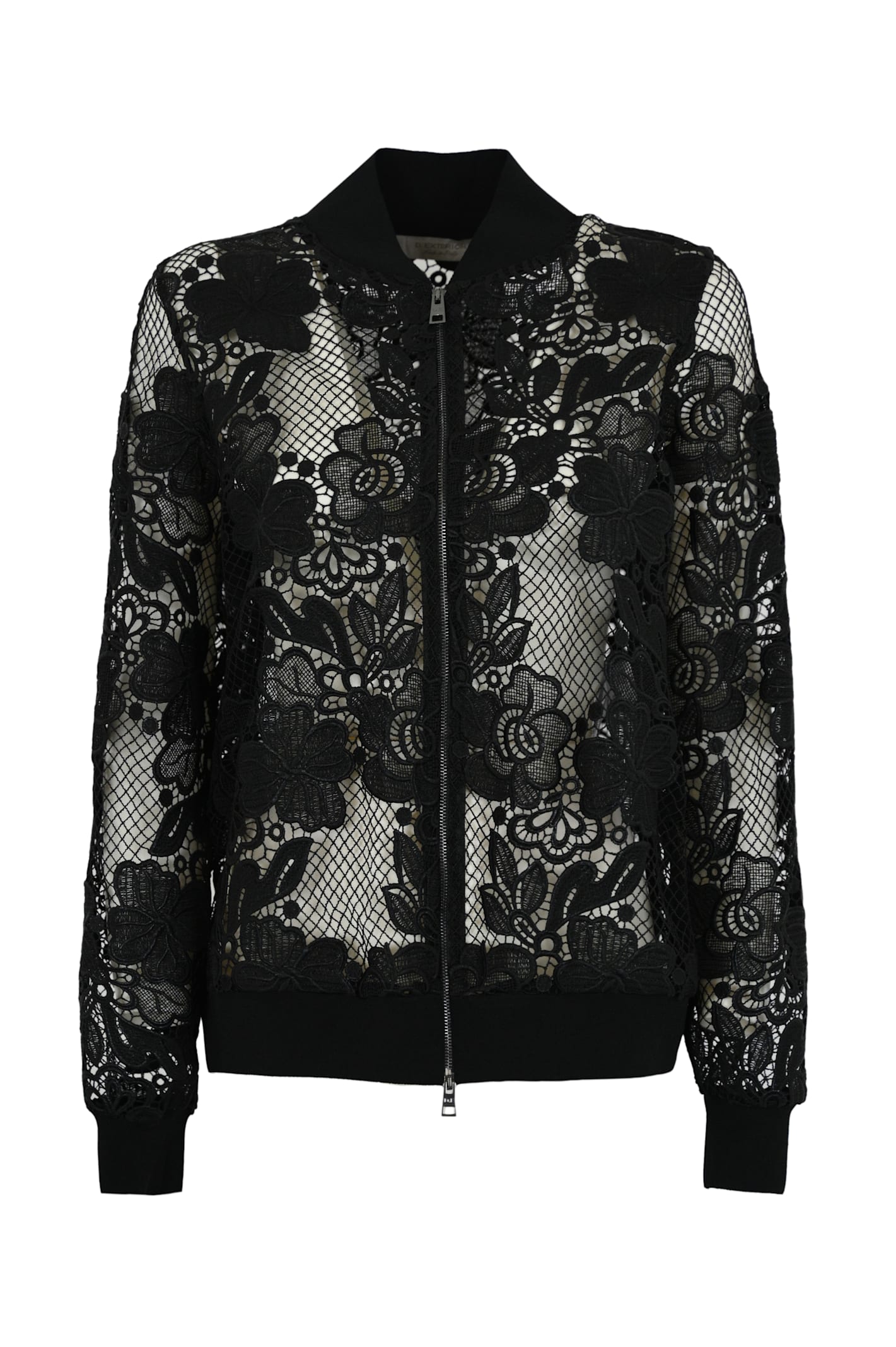 D. Exterior Bomber Jacket In Macrame Lace
