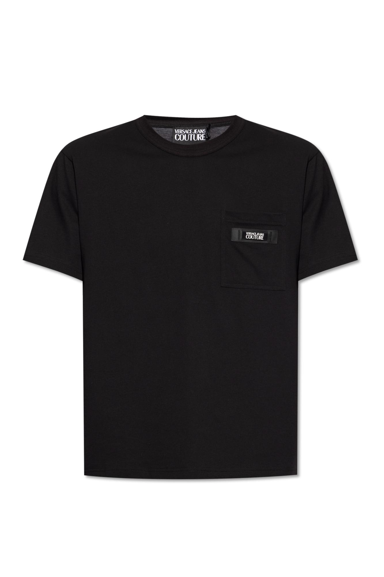 Shop Versace Jeans Couture T-shirt With Pocket In Nero