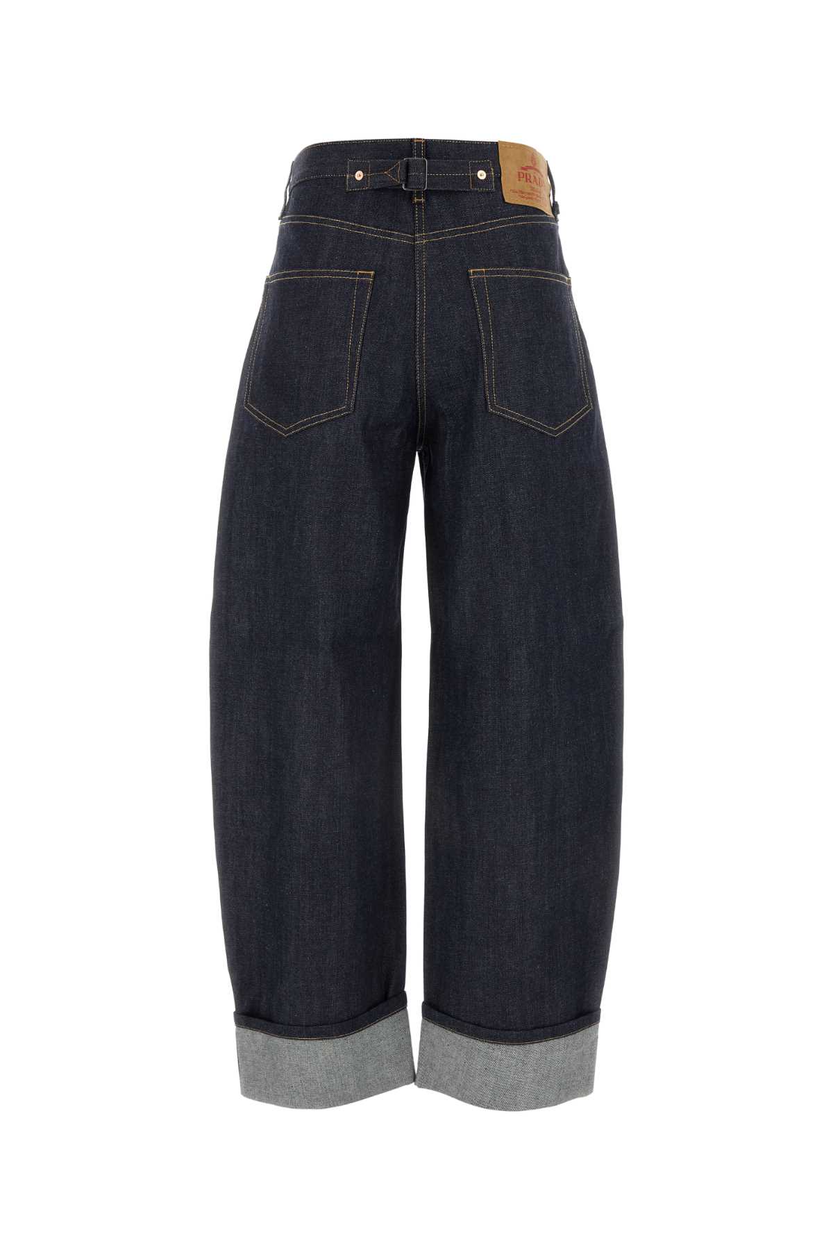 Shop Prada Denim Wide-leg Jeans In Bleu