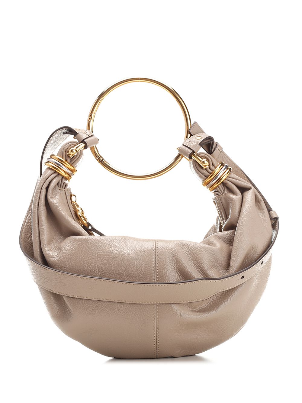 Shop Chloé Bracelet Hobo Bag In Grey