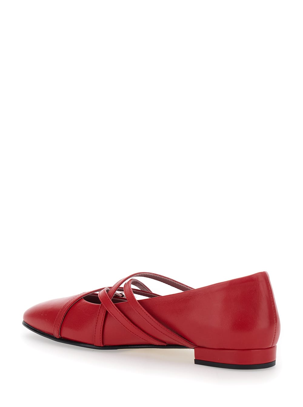 CAREL ELOISE RED BALLET SHOES WITH CRISS-CROSSED ADJUSTABLE STRAPS IN LEATHER WOMAN