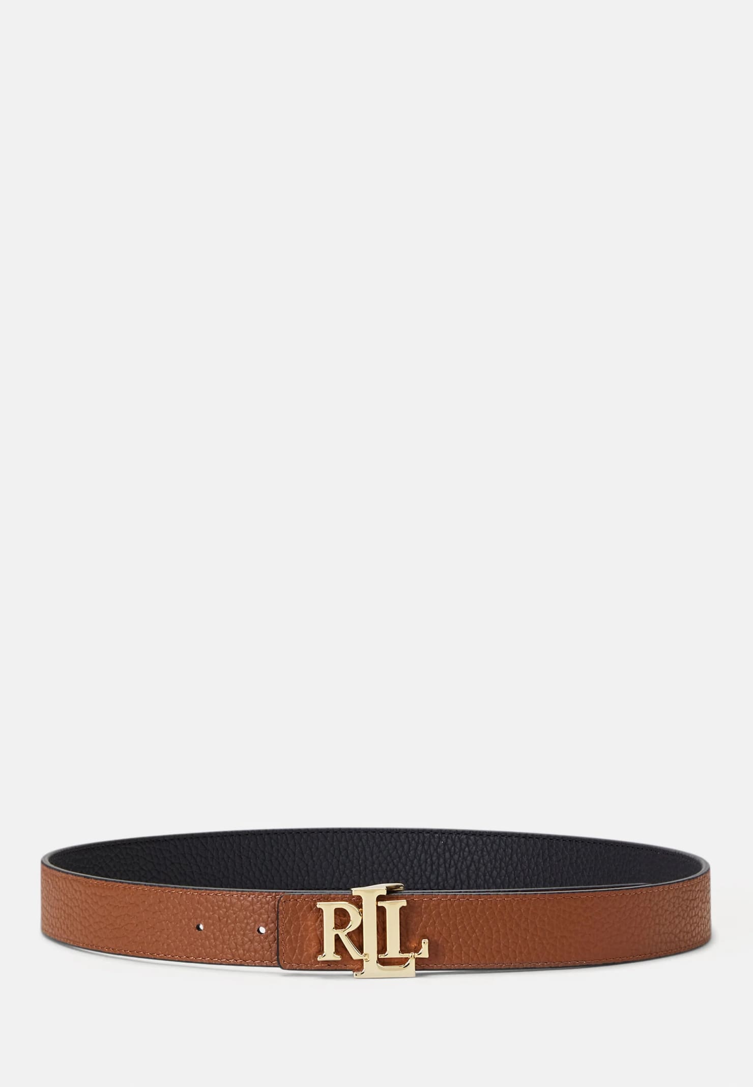 Polo Ralph Lauren Rev Lrl 20 Belt Skinny In Black Lauren Tan
