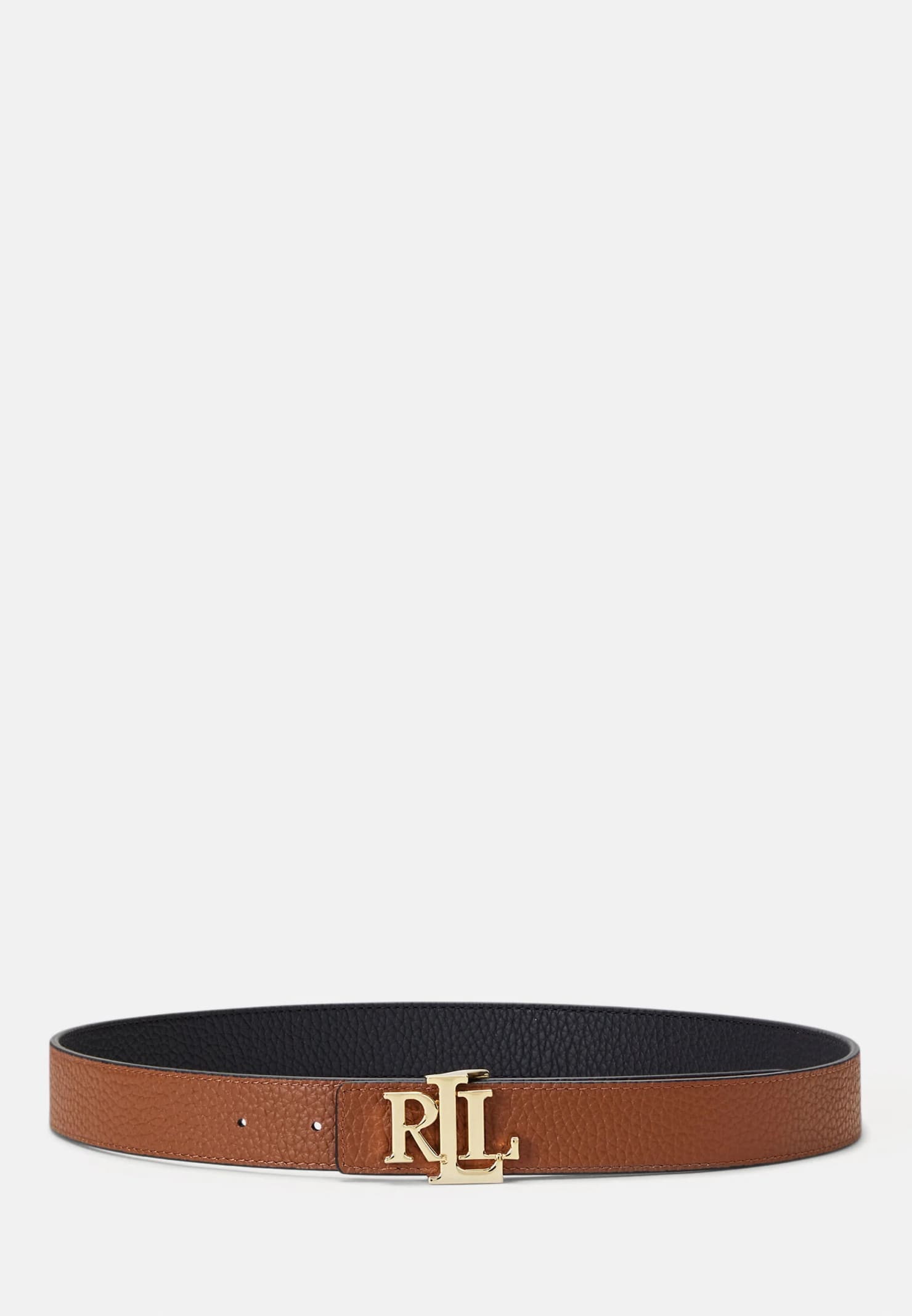 Shop Ralph Lauren Rev Lrl 20 Belt Skinny In Black Lauren Tan