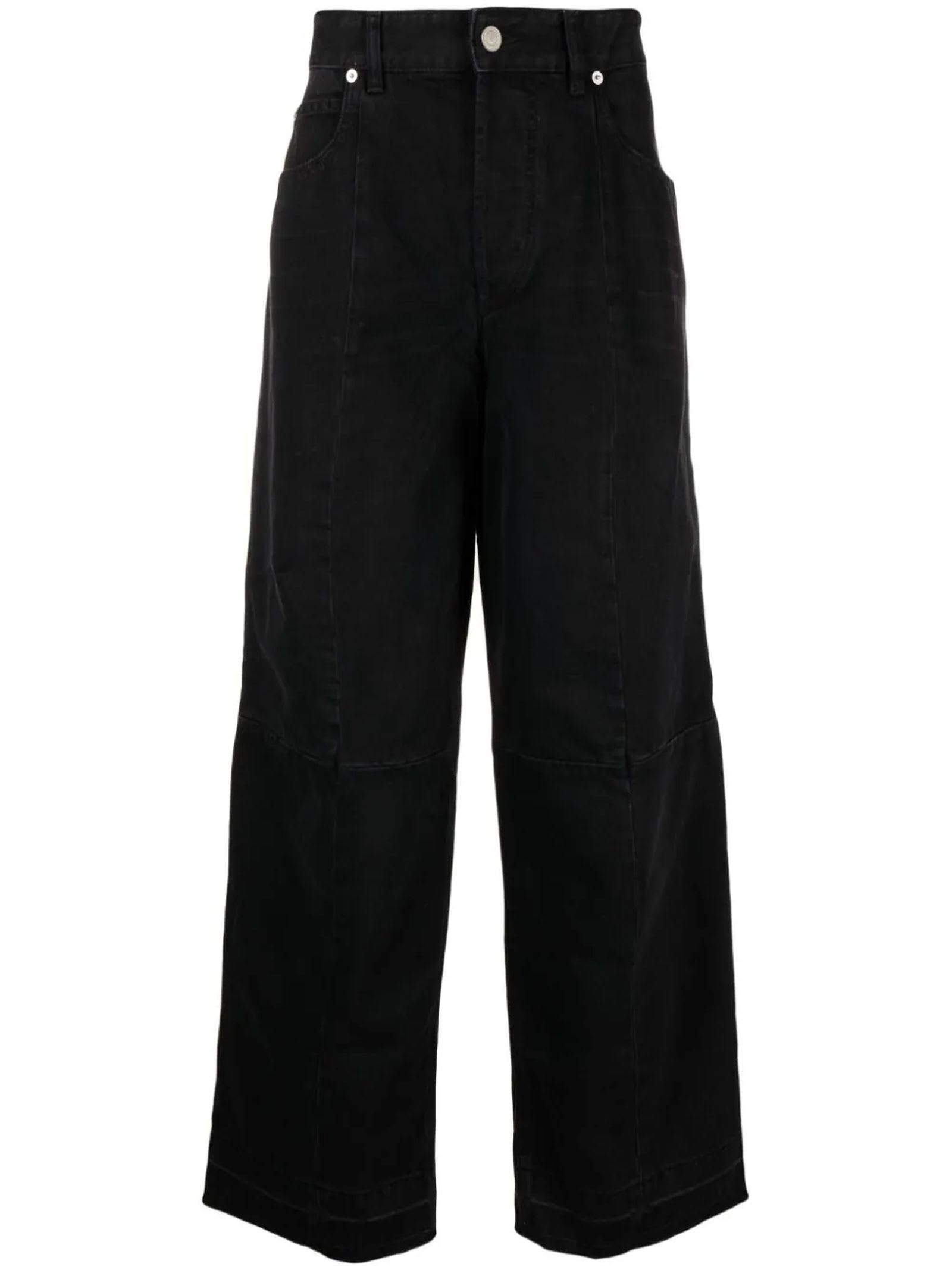 Isabel Marant Black Cotton Blend Trousers