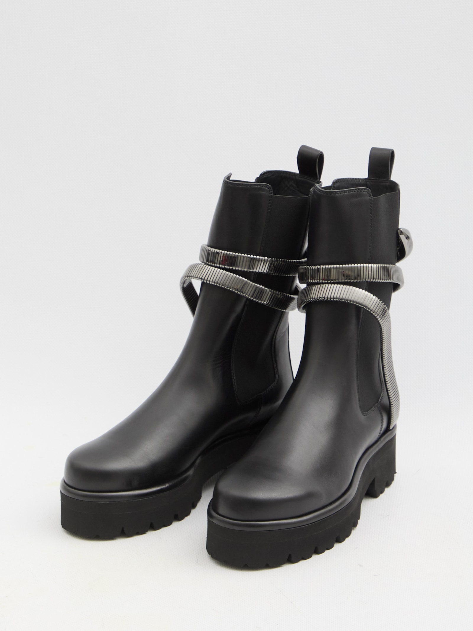 Shop René Caovilla Juniper 45 Biker Boots In Black