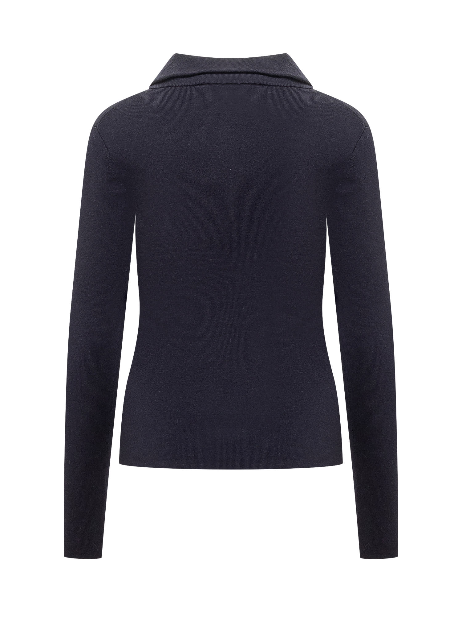 Shop Victoria Beckham High Neck Top In Ink Blue