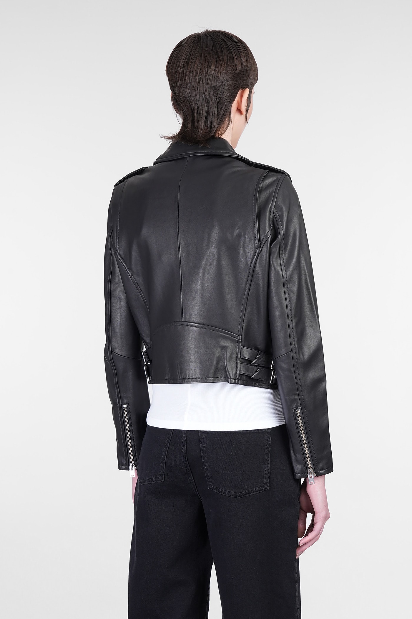 Iro Ashville Biker Jacket In Black Rayon In Black
