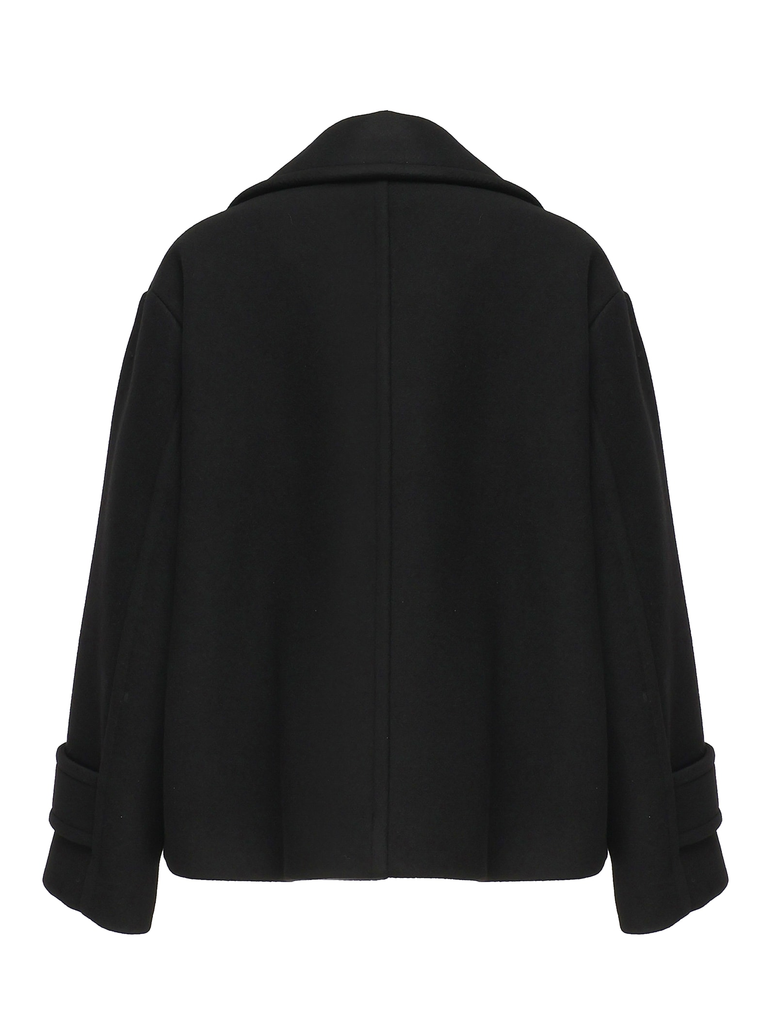 Chloé Black Double-breasted Jacket With Notched Wide Revers And Dropped Shoulders In Wool Blend Woma In Black