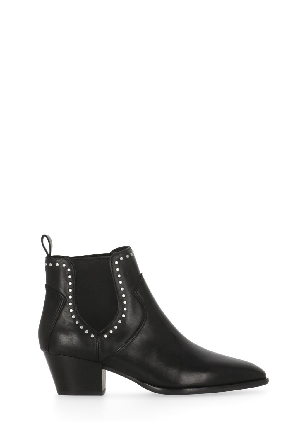 Ash Chelsea Ankle Boots Block Heel In Black