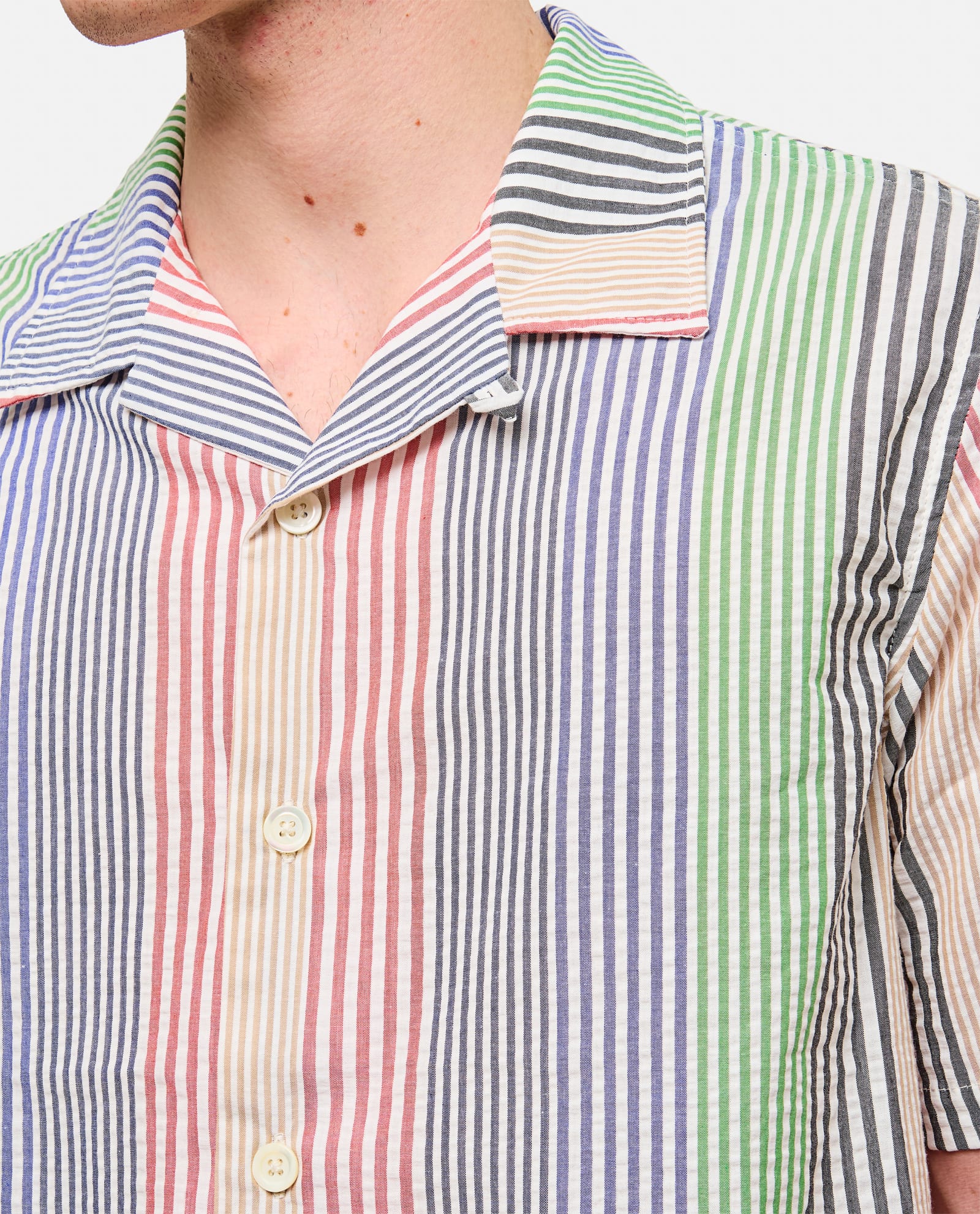 Shop Howlin' Shortsleeve Cotton Shirt In Multicolour