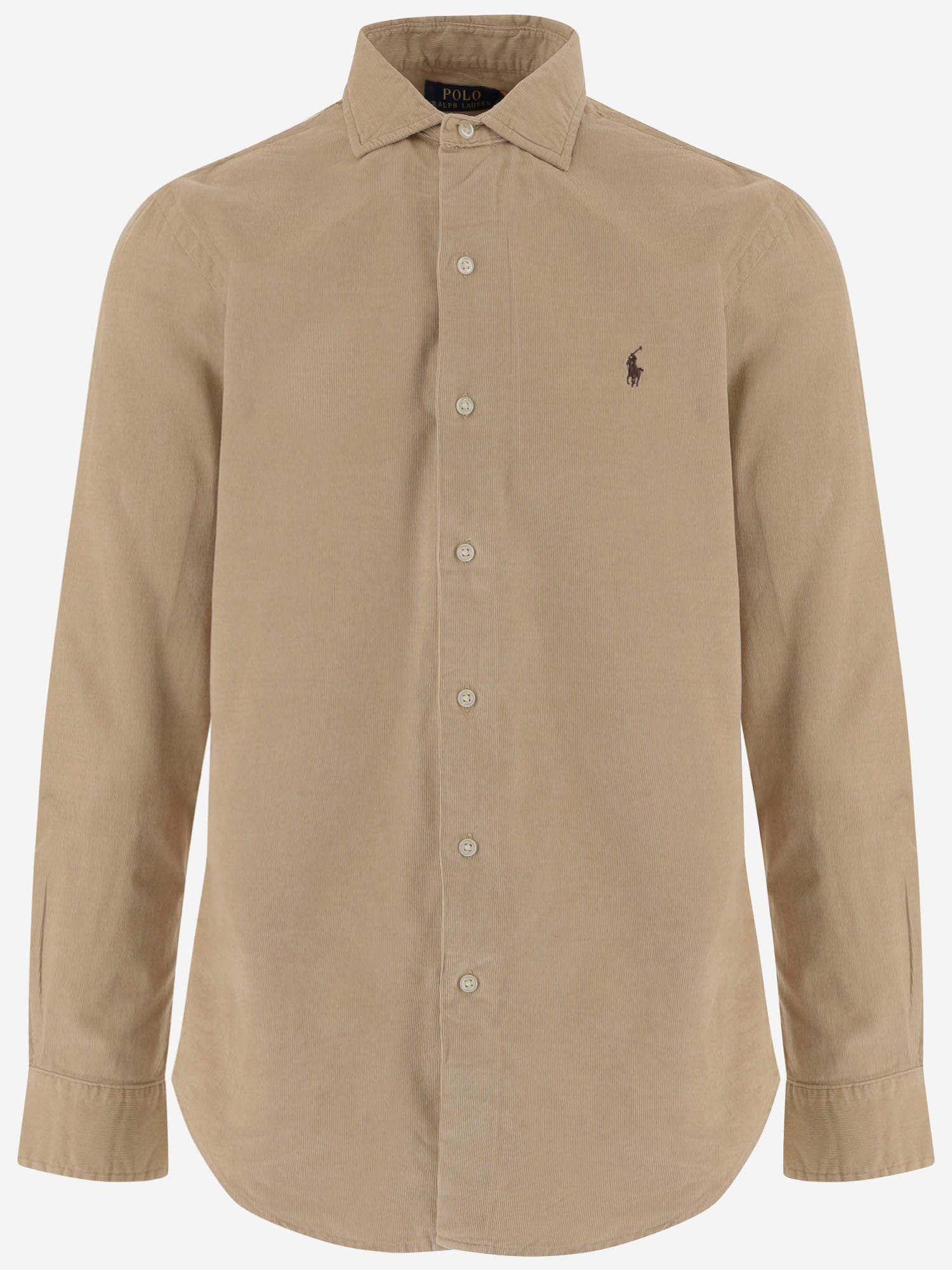 Ralph Lauren Beige Corduroy Shirt In Brown