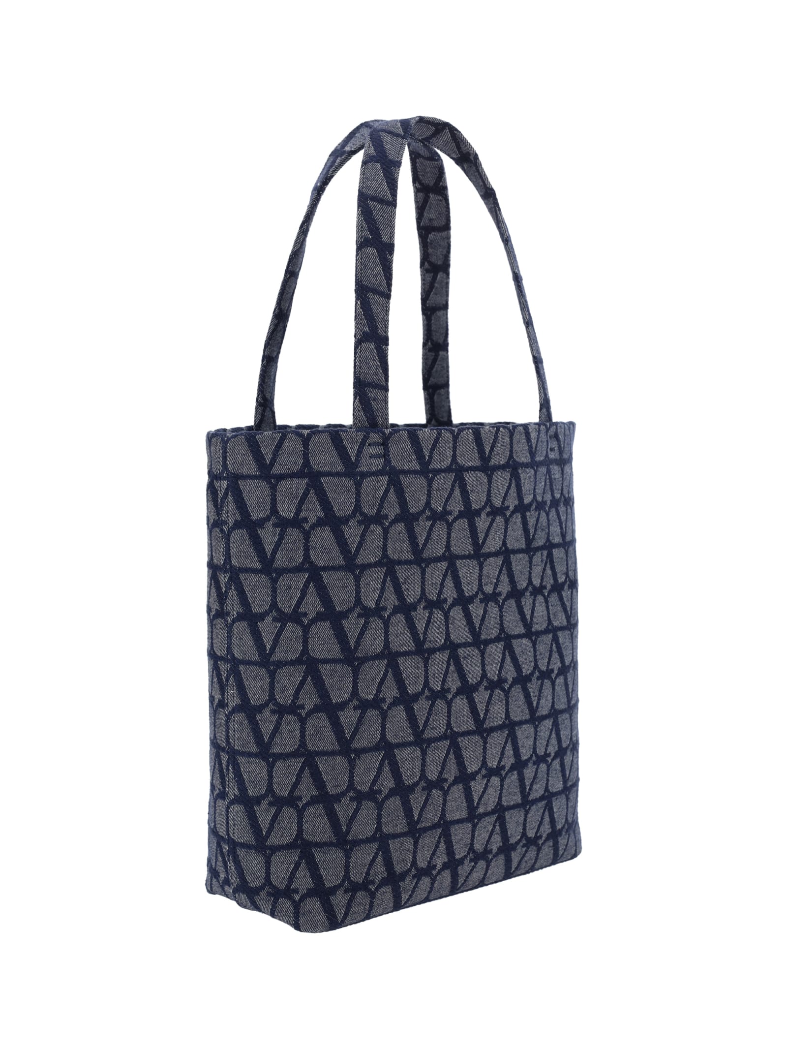 Shop Valentino Garavani Toile Iconographe Handbag In Melange Denim