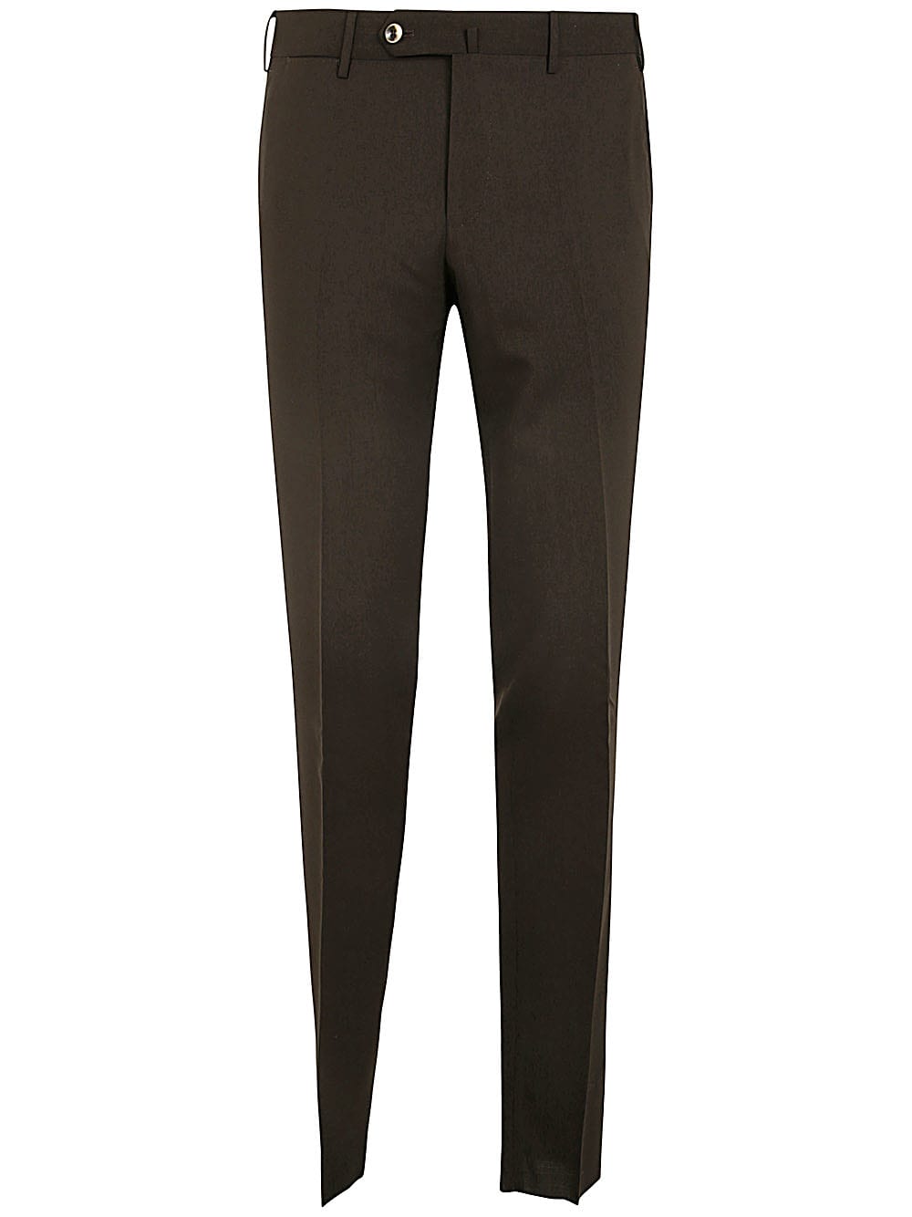 Shop Pt01 Superlight Deluxe Wool Slim Flat Front Pants In Dark Brown
