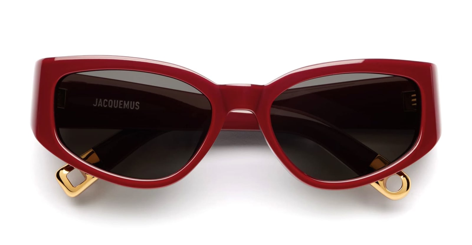 Shop Jacquemus Gala - Burgundy Sunglasses