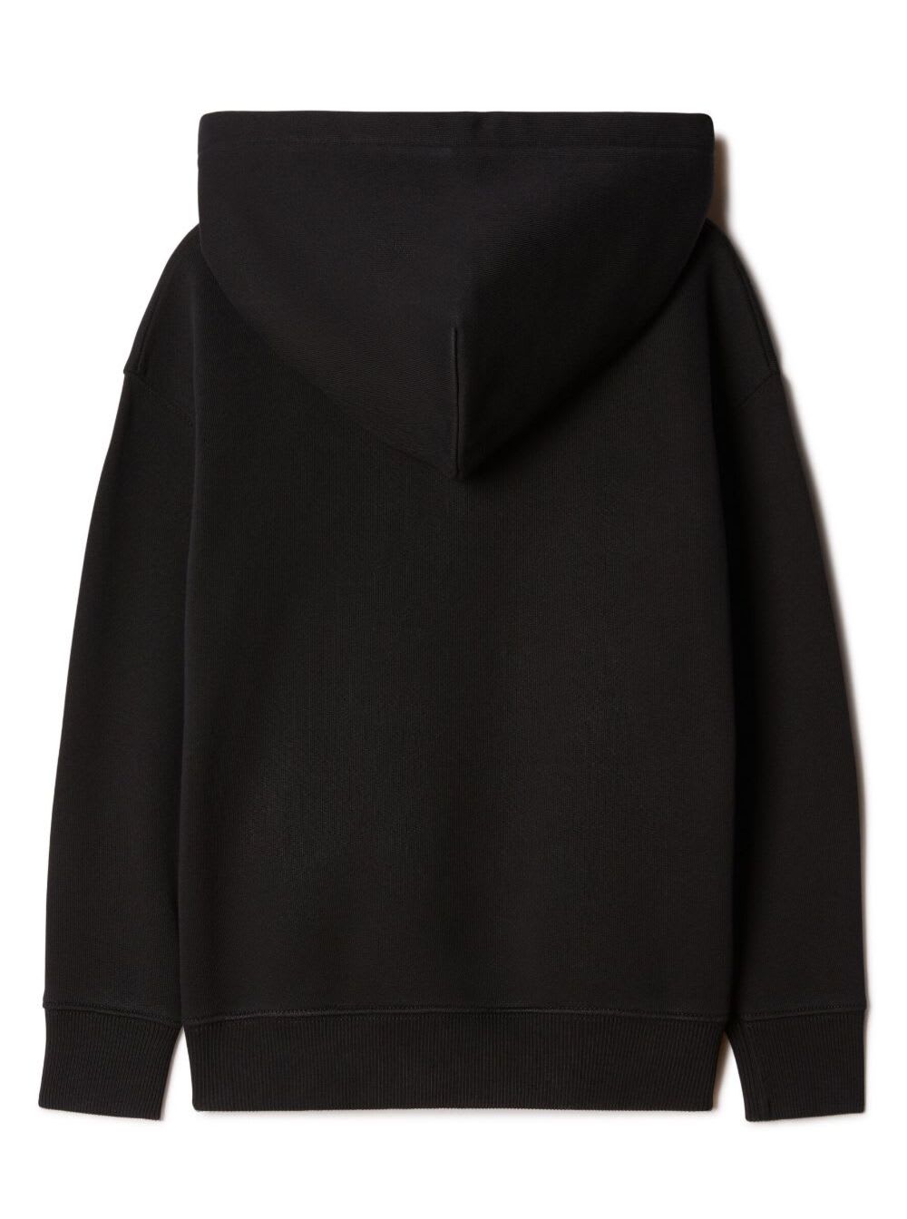 Shop Off-white Black Hoodie With Contrasting Bookish Bit Logo In Cotton Boy In Black Whit