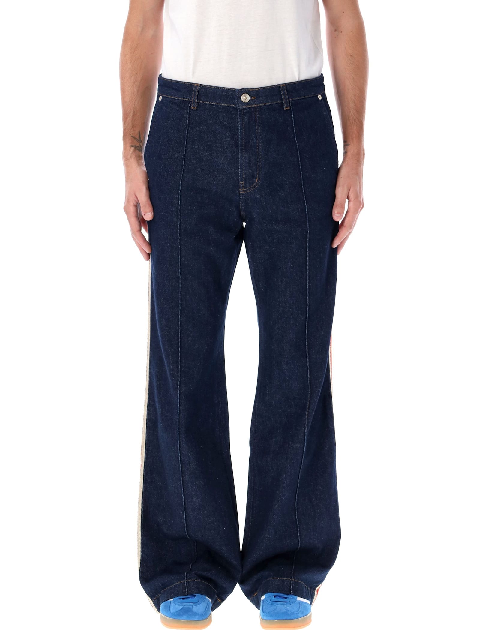 Shop Wales Bonner The Shadow Denim Pants In Deep Blue