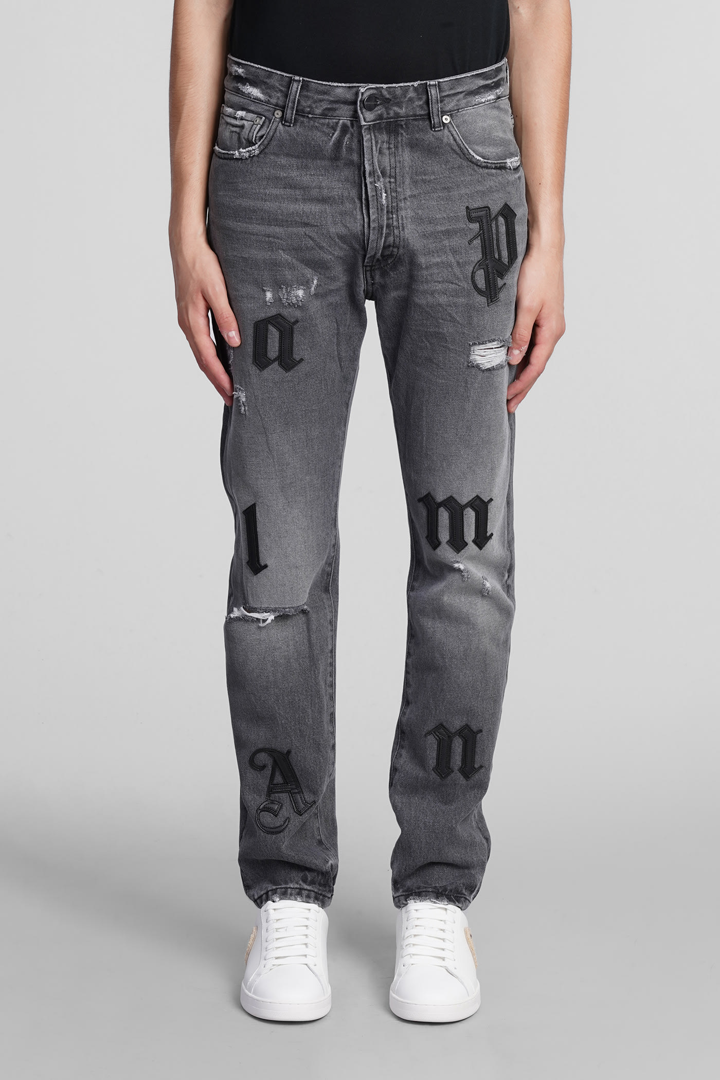 Palm Angels Jeans In Grey Denim