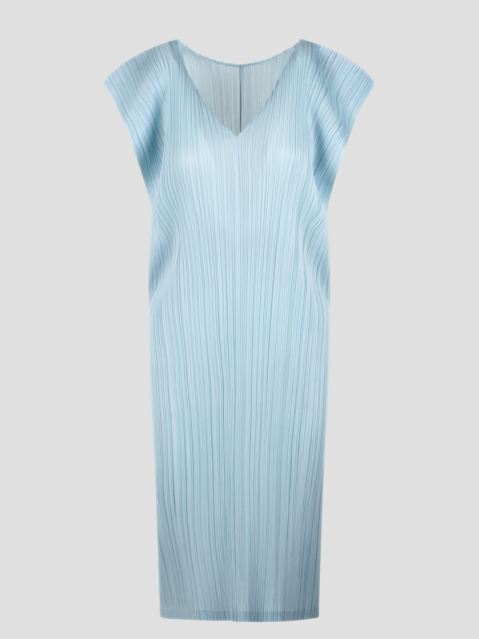 Shop Issey Miyake March Pleated Midi Dress In Clear Blue