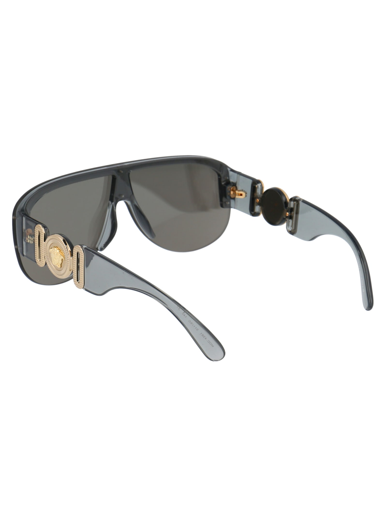 Versace Transparent Grey Nylon Sunglasses In Gray