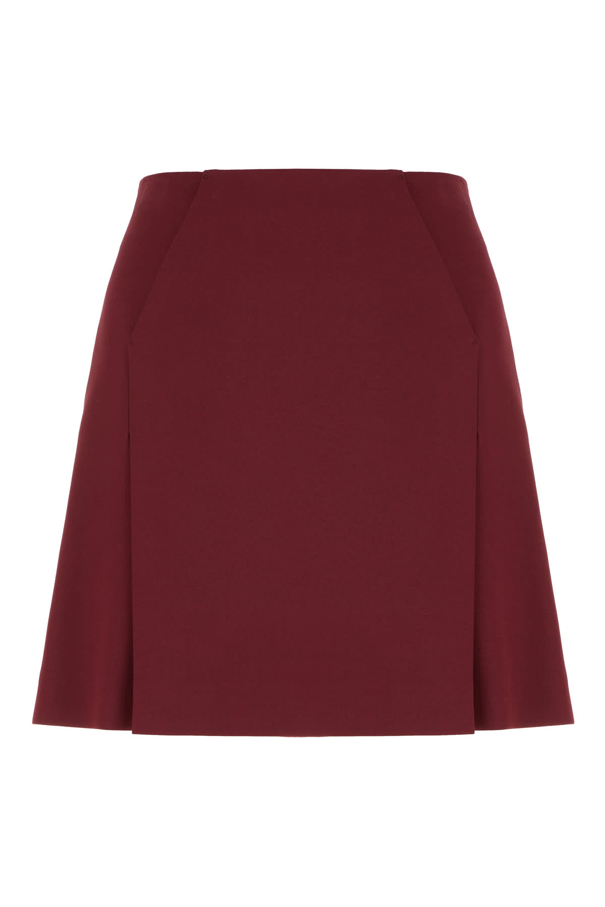 Genny Grape Stretch Viscose Blend Skirt In Burgundy