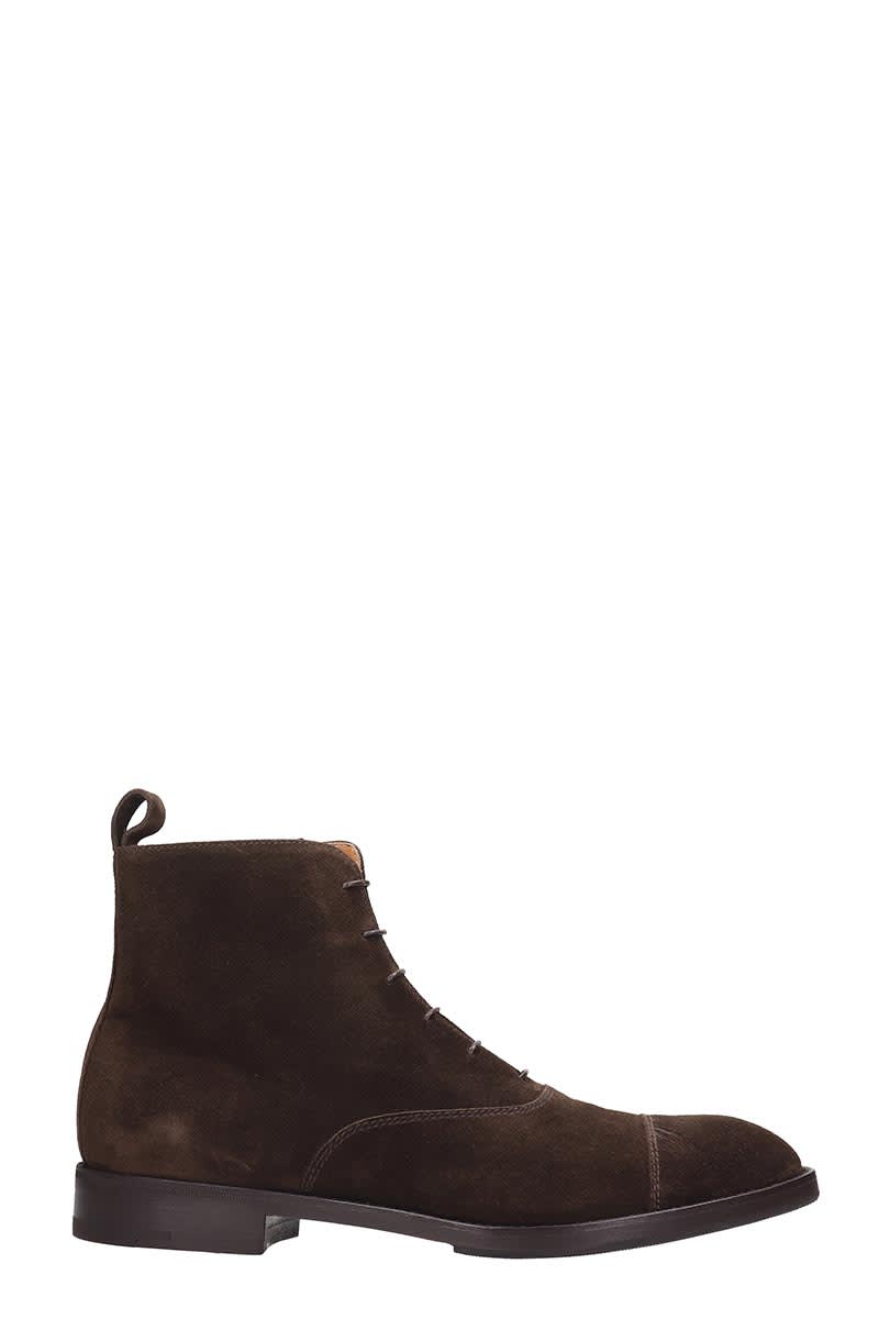 Premiata Combat Boots In Brown Suede