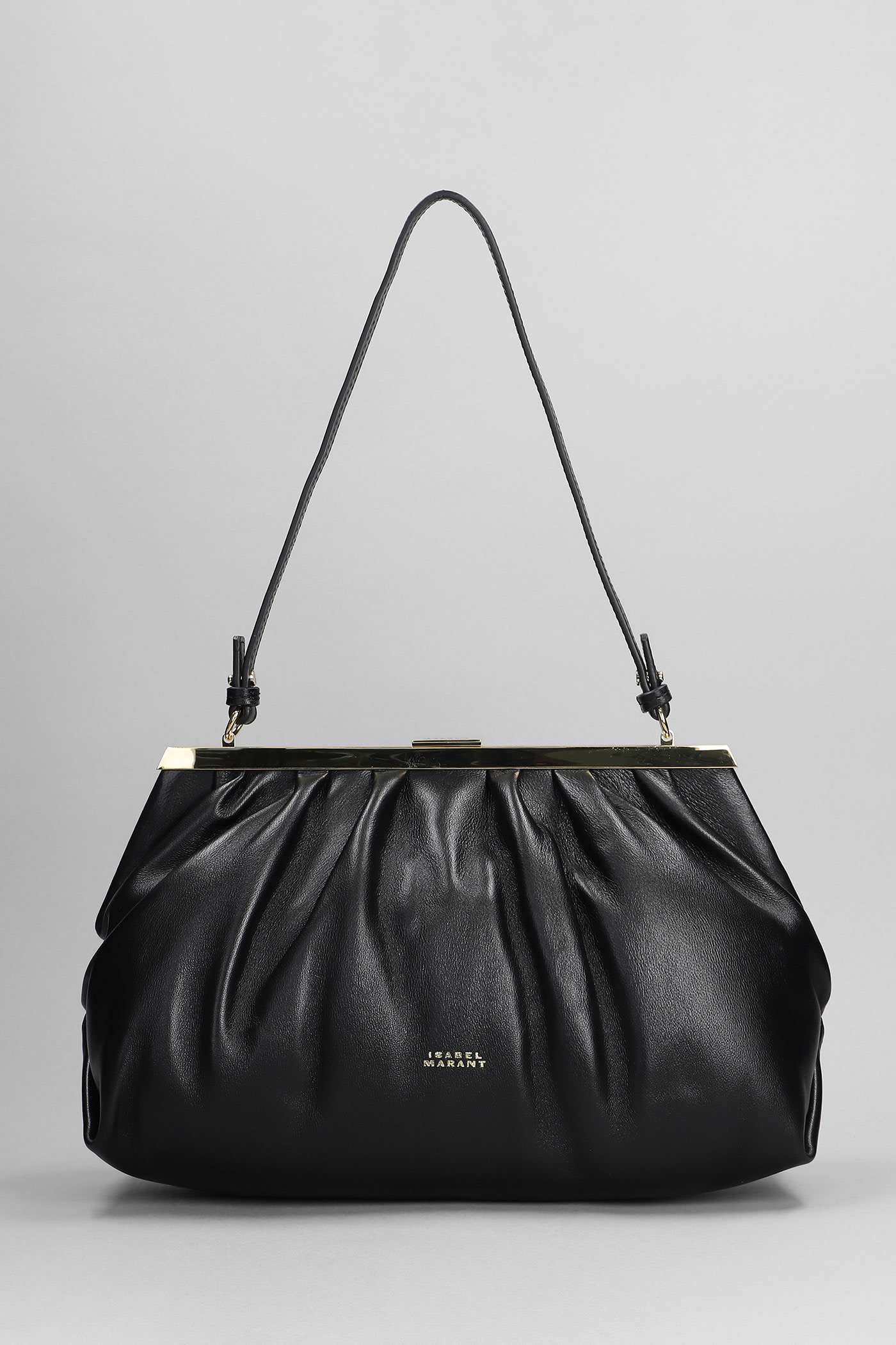 Shop Isabel Marant Leyden Shoulder Bag In Black Raffia
