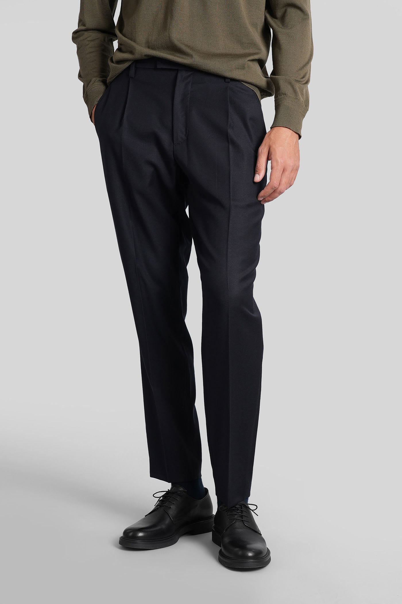 Barena Venezia Barena Mens Masco Single-pleat Tropical Wool Trousers In Blue