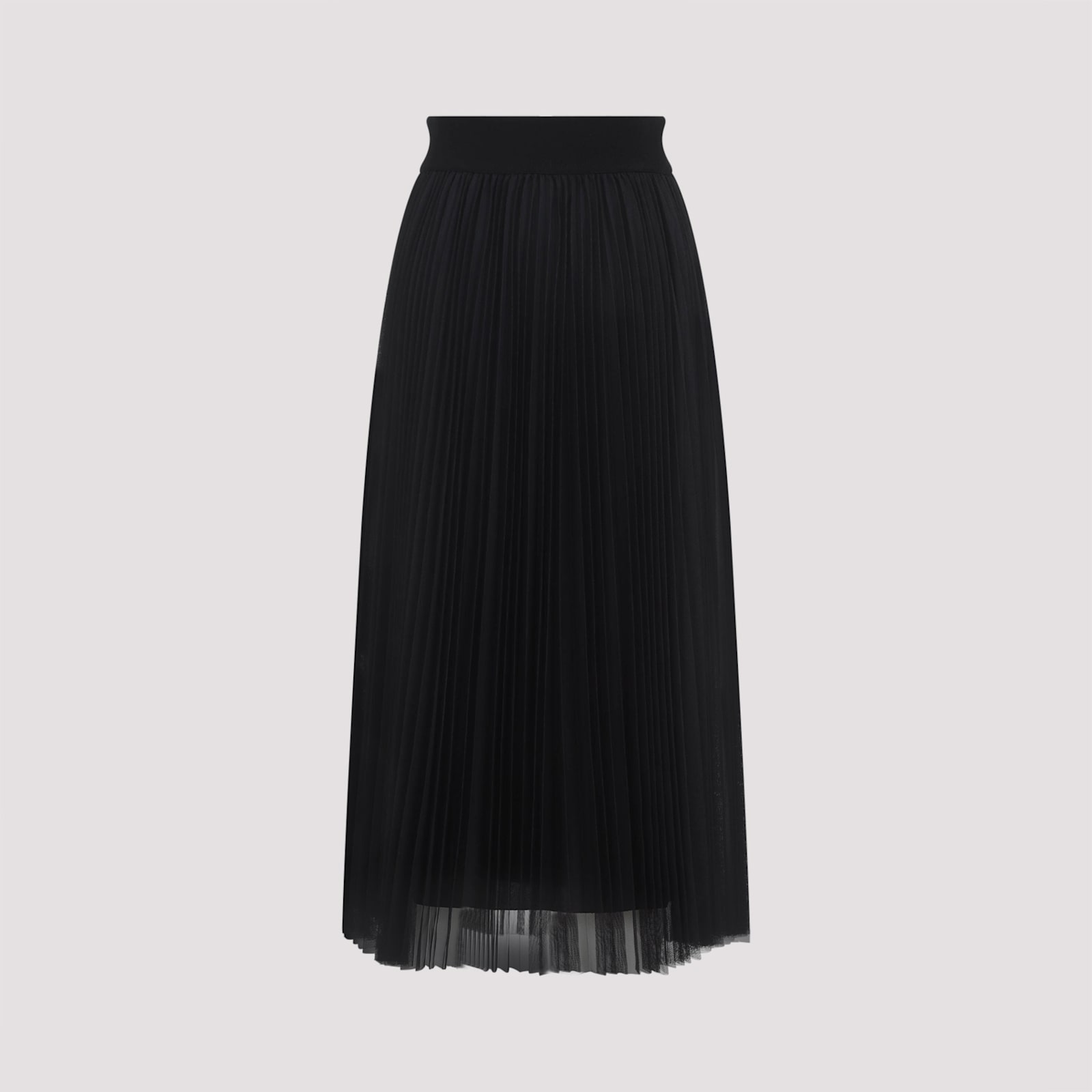 Fabiana Filippi Pleated Tulle A-line Midi Skirt In Black
