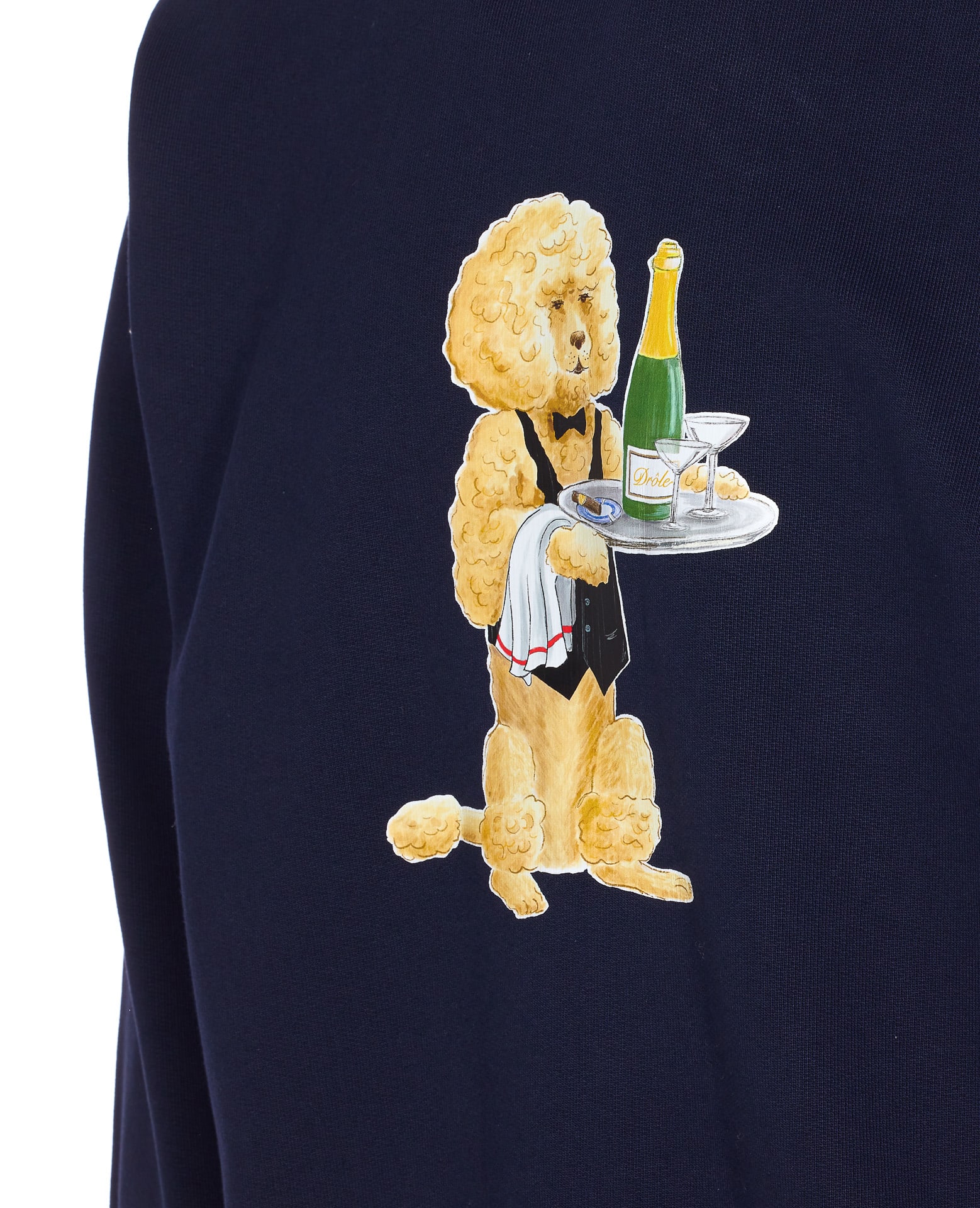 Drôle De Monsieur Graphic Print Crewneck Long Sleeve Sweater In Blue