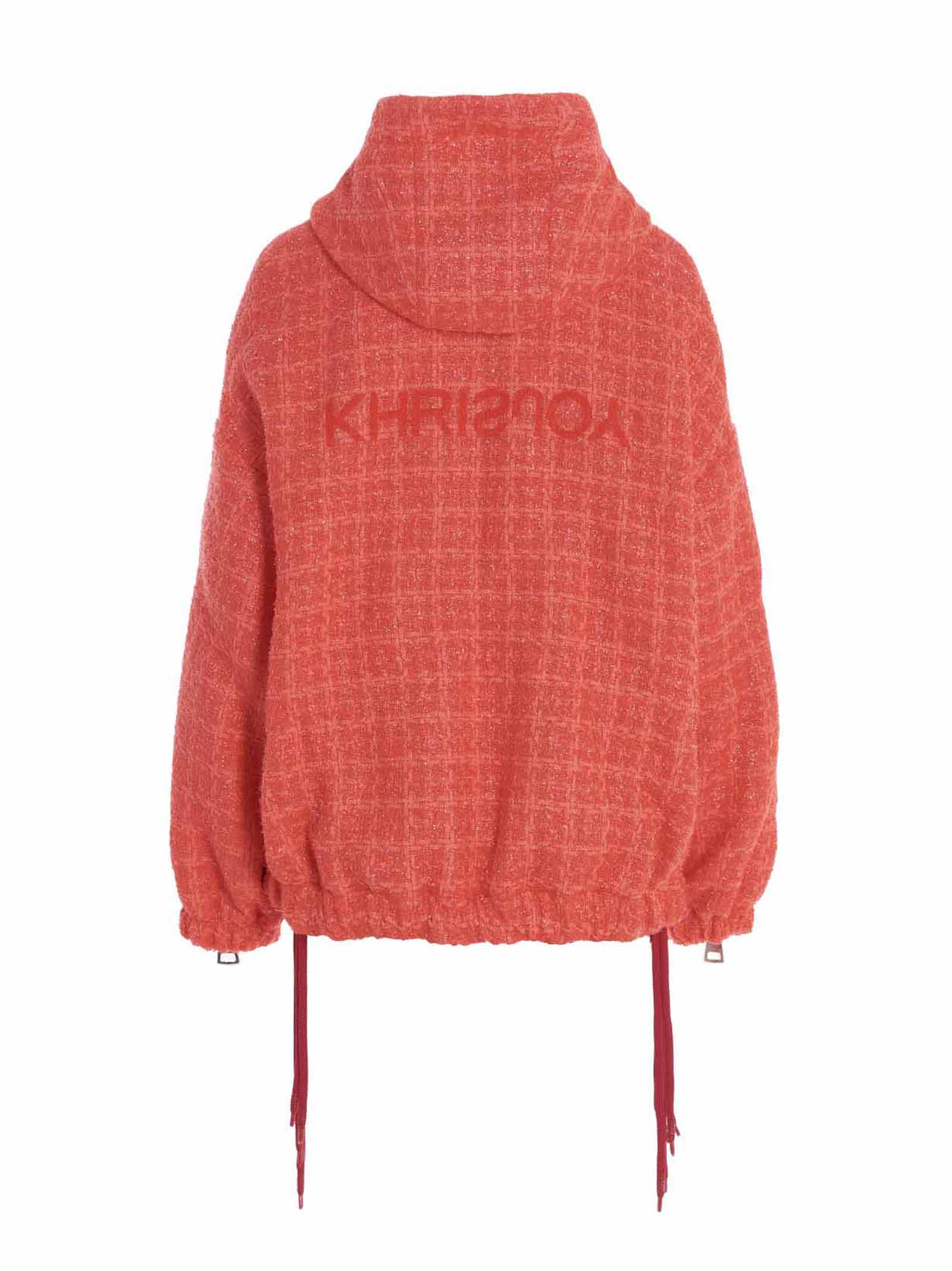 Shop Khrisjoy Chris Windbreaker Tweed Jacket In Fuchsia