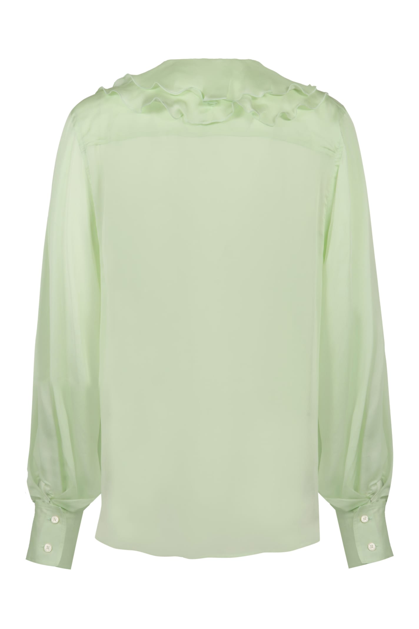 Shop Victoria Beckham Silk Blouse In Green