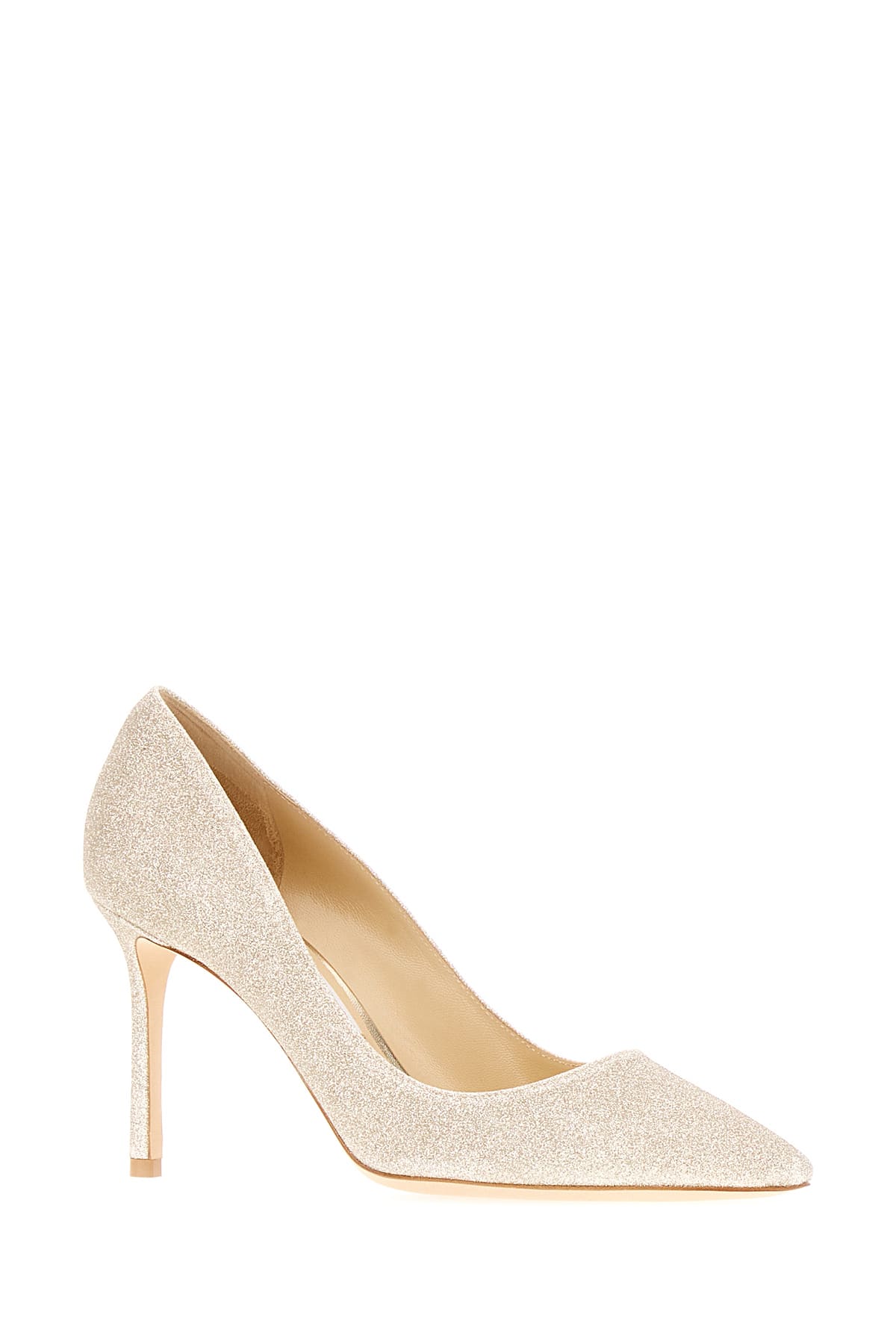 Shop Jimmy Choo Embellished Fabric Romy Pumps In Platinumice