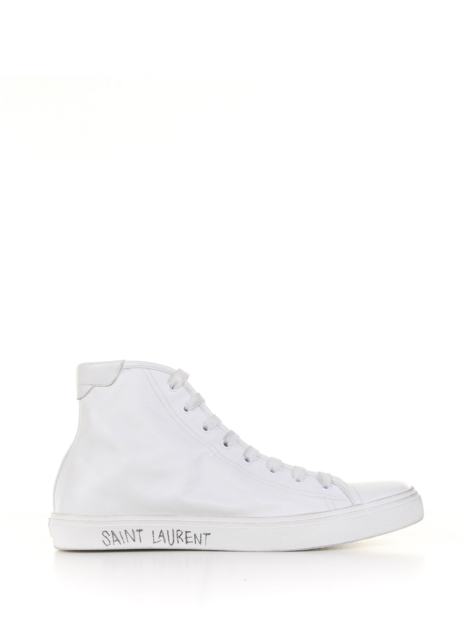 Saint Laurent Malibu Mid-top Sneaker In Smooth Leather