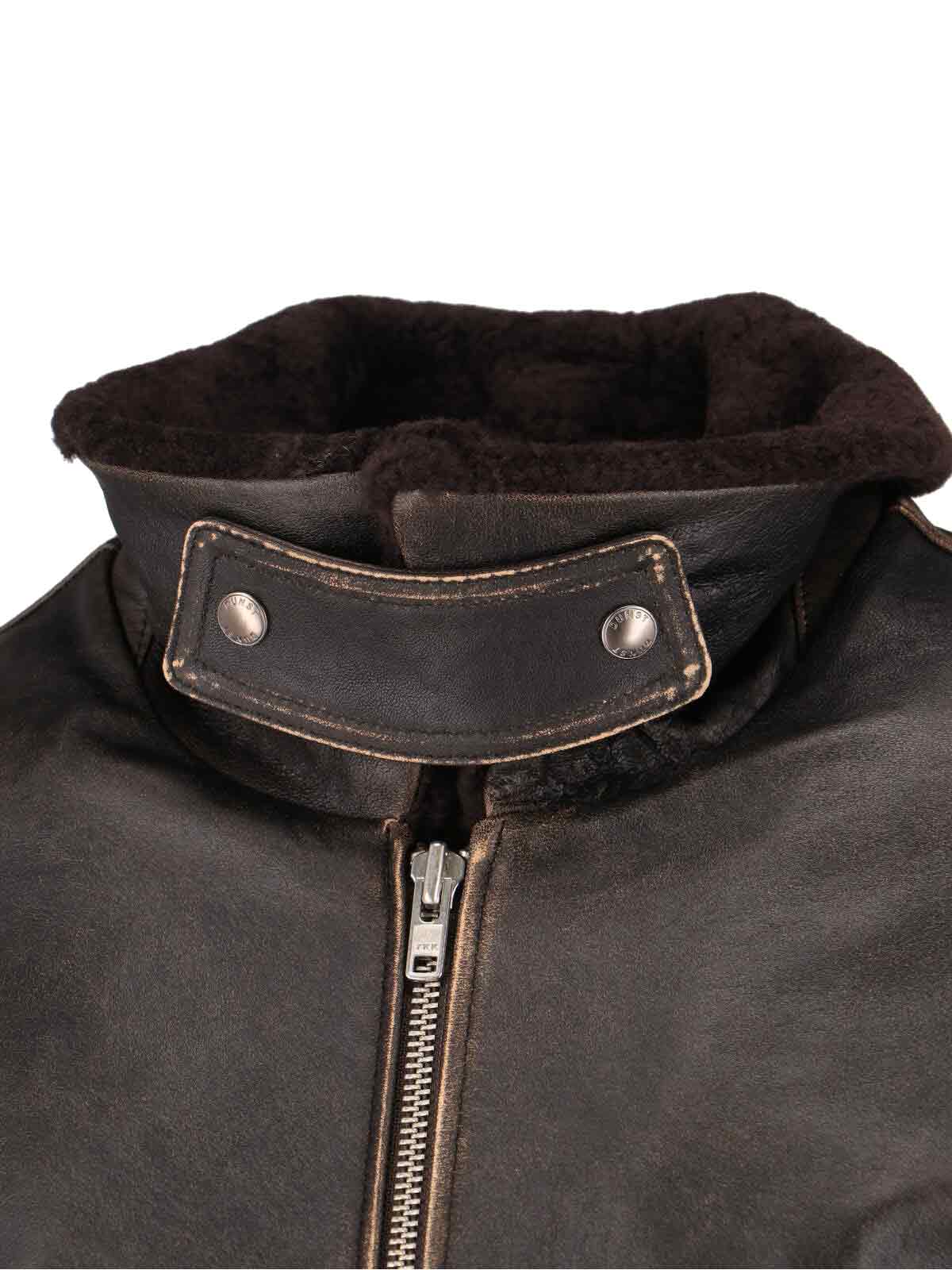 Dunst Lamb Leather Jacket In Brown