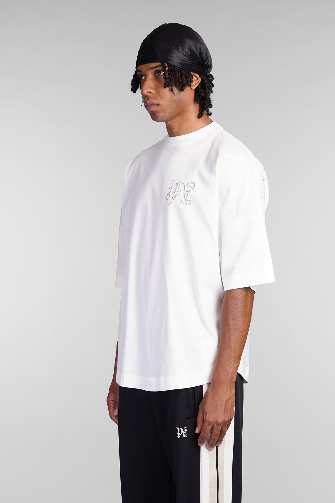 Shop Palm Angels T-shirt In White Cotton